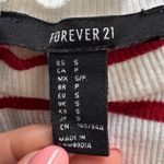 Forever 21 Red and White Striped Y2K ribbed high neck crop top, size S beach Photo 2
