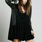 Free People NWT Tell Tale Lace Minidress In Black Photo 0