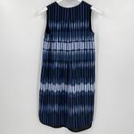 Vince 100% Silk Blue Black Tie Die Layered Shift Dress Split Neckline Size XS Photo 5