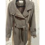 T Tahari  Women's Wool Belted Double Breasted Trench Coat Taupe Size 10 Grey Photo 1