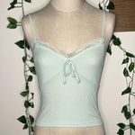 Jolie & Joy Mint Green Lace Trimmed Tank Top Photo 0