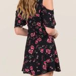 Francesca's MI AMI Black Floral Mini Off Shoulder Dress Photo 2