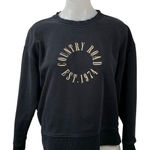 Country Road  Women's Black Logo Long Sleeve Crew Neck Sweatshirt Top Size S Photo 0