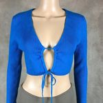 ZARA Blue Shrug Size Large Photo 3
