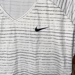 Nike White Dri‑Fit White Stripe Breeze Lightweight Running Shirt Women's Size XL Photo 2