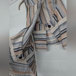 RTR sz2 Rosetta Getty Apron Wrap Halter Top Tan Black Jacquard Stripe Sleeveless White Size 2 Photo 6