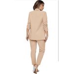 SweatyRocks NEW Tan 2 Pc Ruched Sleeve Blazer & Pant Career Suit Set M Photo 1
