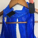 Vintage‎ Andrea Kristoff Escante Lace Teddy M Blue Halter Cutout Sexy Size M Photo 7