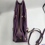 Bebe  Bella Smooth Medium Satchel Handbag Shoulder Bag Crossbody Purse Purple Photo 10