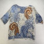 Chico's Paisley Top Womens Size 0 Short Sleeve Pullover Shirt Round Neck Photo 6