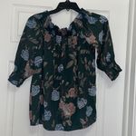 Hummingbird ✨ Dark Green Floral Off Shoulder Top Photo 0