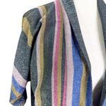 Vilagallo Lurex Sparkle Stripe Open Cardigan Jacket multicolor Size S Blue Photo 10