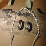 Monet St. Jude Interlocking Rings Chain Necklace Monet Hoop Post Earrings Set Silver Photo 7