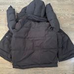 Black Down Puffer Coat Jacket Sherpa Lined Hooded Warm Winter Womens Photo 8