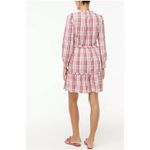 J.Crew Plaid Ruffle Trim Preppy Mini Dress Sweet Briar Marine Salt Pink Size 8 Photo 3
