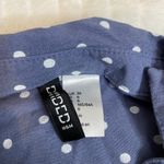 H&M Divided Blue White Polka Dot Long Sleeve Button Up Shirt Women's Size 6 Photo 2