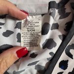 Scrubstar  Black and White Animal Print V-Neck Top Photo 6