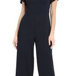 Maggy London Flutter Sleeve Wide Leg Jumpsuit in Twilight Navy Size 4 NWT Photo 0