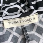 TIFFANY & GREY | Geometric Patterned Blouse Sz MP Black Photo 4
