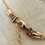 Avon brown and purple beaded triple strand necklace Gold Photo 2