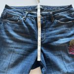 Nine West Gramercy Skinny floral embroidery bohemian Jeans, stretchy, size 8 Photo 2