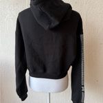 Victoria's Secret PINK Black Campus Bling Cropped Hoodie Size S Oversized Photo 4