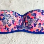 Victoria's Secret NWT VS PINK Strapless Lace Bandeau Top Bralette Wireless Bra Size Medium Blue Photo 0