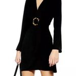 Topshop  Black Mini Dress with Tortoise Ring size 6 NWT Photo 0