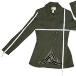 Forever 21 Army Military Green Asymmetrical Lined Jacket Blazer Coat Size Small Photo 5