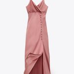 ZARA dress wedding maxi midi satin effect buttons wrapped gown Bridal coctail Photo 9