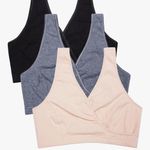 3 Pack Cotton Maternity Nursing Bras. Size XL Black Photo 0