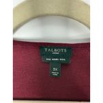 Talbots Merino Wool V-Neck Sweater Burgundy Wine Red 3X Plus Size Soft Classic Photo 2