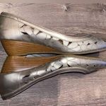 Studio Works  round toe slip on shoes metallic silver, 2” stacked heel size 8.5 Photo 0