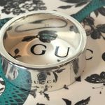 Gucci Sterling Silver Engraved Cigar Band Ring Size 9-1/2 21 NIB Photo 3