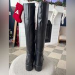 Emanuele Crasto Made in Italy Black Italian Leather Knee Photo 2