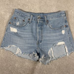 Levi's ‎ 501 Distressed Cut Off Jeans size 28 button fly light wash Photo 0