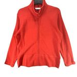 Orvis  Jacket Womens Large Rust Orange Full Zip Pockets Casual Cotton Sweatshirt Photo 0
