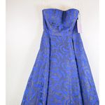 JS Collections NWT Dress Blue Jacquard Hi Low Ballgown Strapless Cocktail Size 8 Photo 5