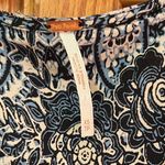 Free People  Mexicali Rose Black Blue Print Smocked Waist Slit Maxi Dress Size XS Photo 11