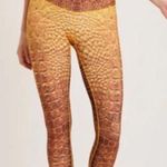 NWOT Niyama Sol Gold Croc High Waisted Barefoot Leggings Sz XS Brown Photo 0