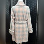 Sonoma  Short Fleece Bathrobe Women's Small Pink Gray Plaid Soft Cozy Belted Photo 3