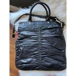 Alexis Hudson Black Satchel Bag with Ruched Detailing Photo 2