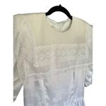 Gunne Sax Vintage  Jessica McClintock White Satin w/ Lace overlay collar wedding Photo 13