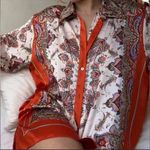 ZARA Multicolor long sleeve Paisley button-down shirt sz L Photo 1