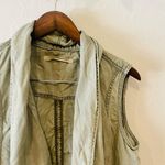 Max jeans Olive Green Tencel Drape Front Vest Photo 4