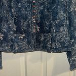 LRL Lauren Jeans Co. Women's Floral Button Up Jacket Denim, Linen Blend Size 16 Blue Photo 2