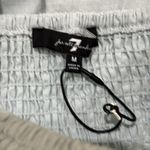 7 For All Mankind Linen Cotton Blend Smocked Puff Sleeve Blue NWT Medium Photo 6