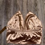 Almost Famous  Satin Halter Top in Shimmering Gold Photo 1
