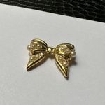 Joan Rivers Gold Tone Faux Pearl Bow Ribbon Brooch Pin Photo 7