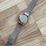 Skagen Steel Denmark Ladies Watch Stainless Mesh Bracelet Black Dial Crystals Photo 7